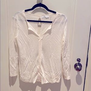 Sandro linen long-sleeve tee